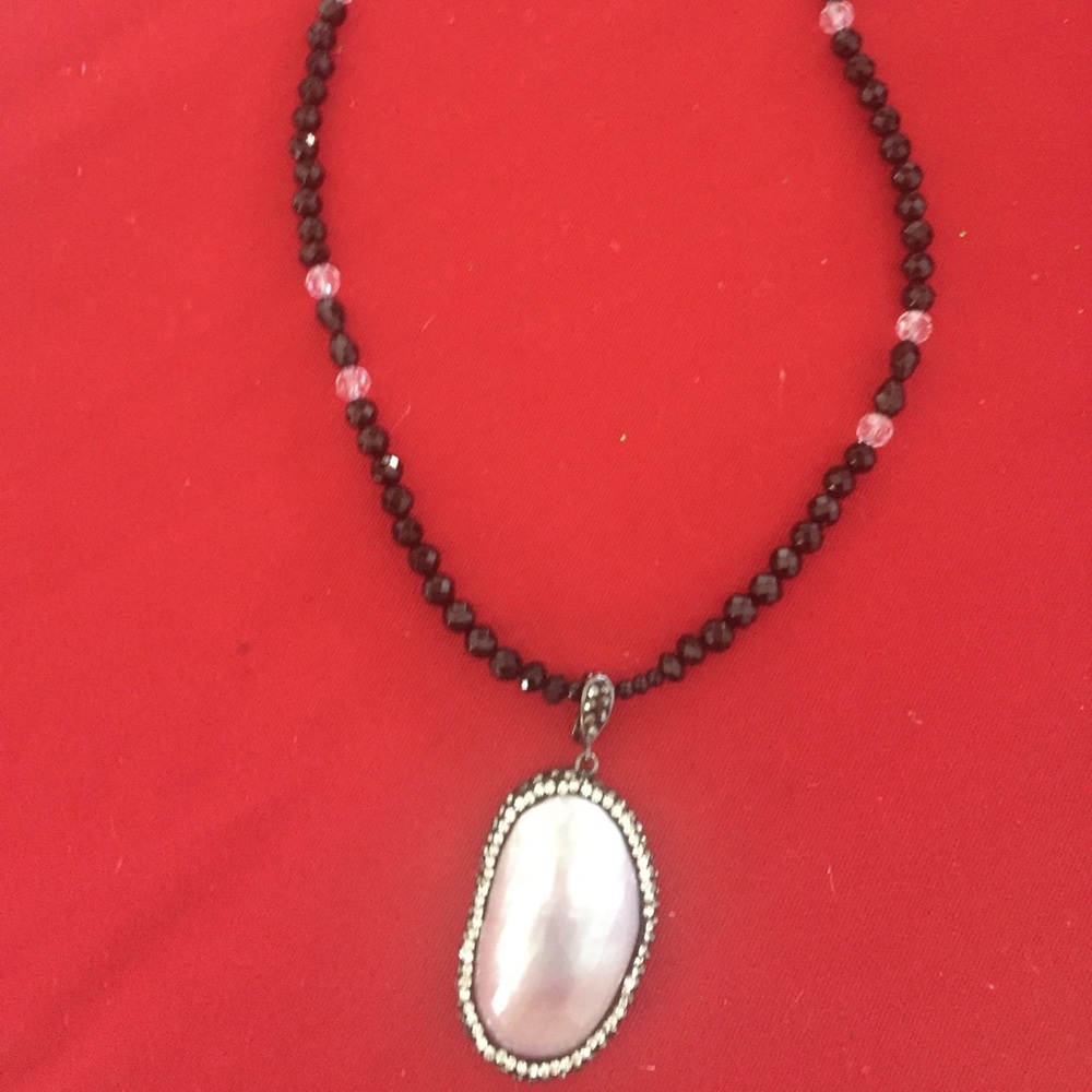 Custom made black and white necklace